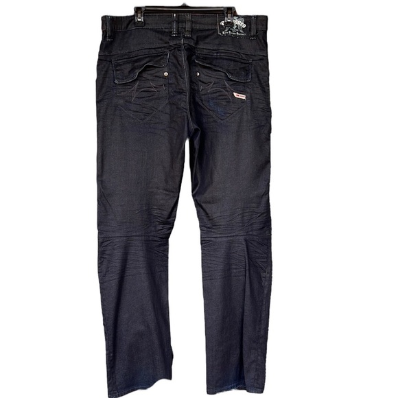 Parasuco Men’s Dark Wash Wide Leg Cargo Jeans. Sz 38 Large Flap Pockets. - Picture 3 of 11